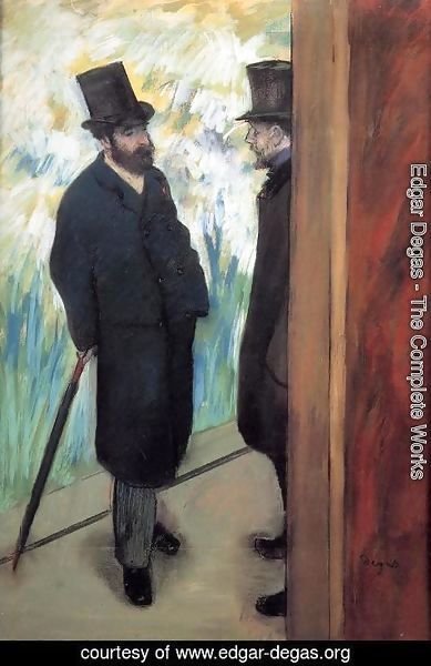 Edgar Degas - Friends at the Theatre, Ludovic Halevy (1834-1908) and Albert Cave (1832-1910) 1878-79