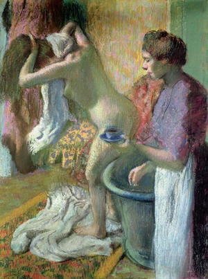 Edgar Degas - Breakfast after a bath, 1883