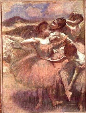 Edgar Degas - Four dancers on stage