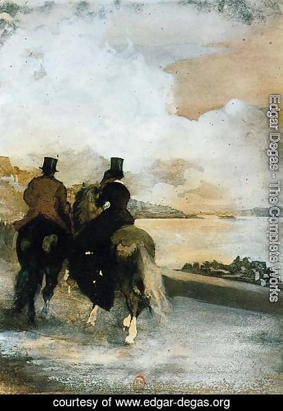 Edgar Degas - Two Riders by a Lake