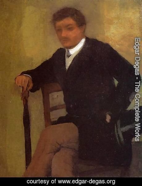 Edgar Degas - Seated Young Man in a Jacket with an Umbrella