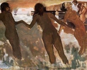 Peasant Girls Bathing in the Sea at Dusk