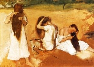 Women Combing Their Hair