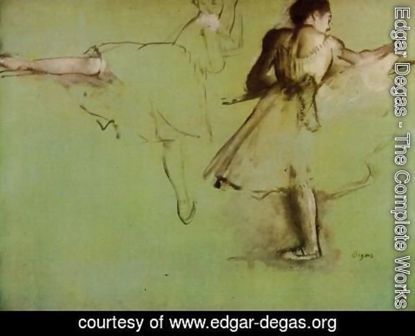 Edgar Degas - Dancers at the Barre (study)