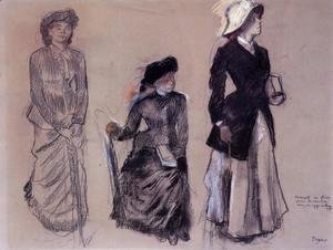 Edgar Degas - Project for Portraits in a Frieze - Three Women