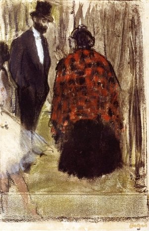 Edgar Degas - Ludovic Halevy Speaking with Madame Cardinal