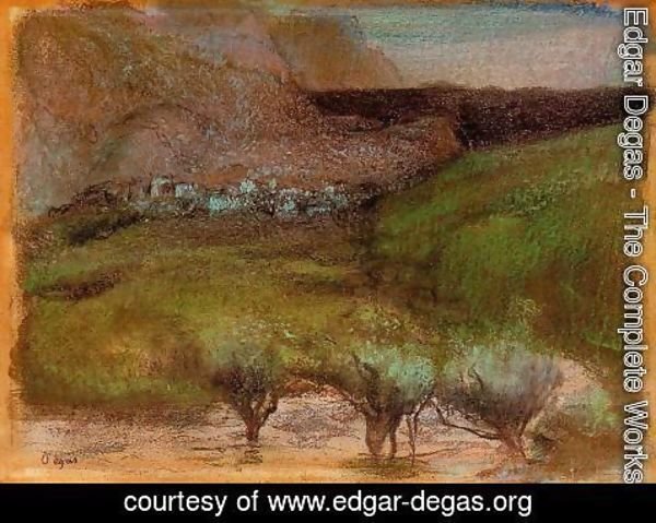 Edgar Degas - Olive Trees against a Mountainous Background
