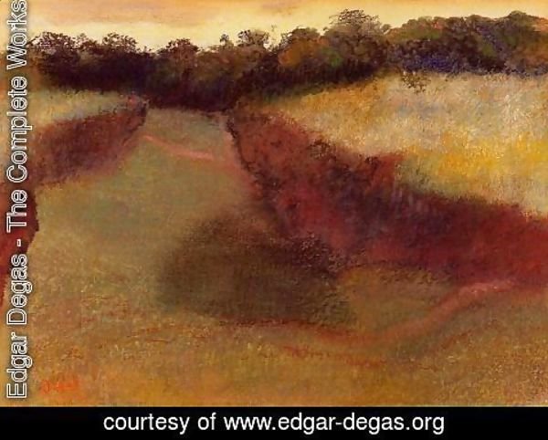 Edgar Degas - Wheatfield and Line of Trees