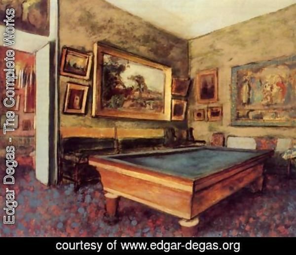 Edgar Degas - The Billiard Room at Menil-Hubert