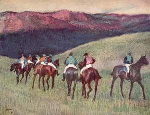 Edgar Degas - Racehorses in a  Landscape