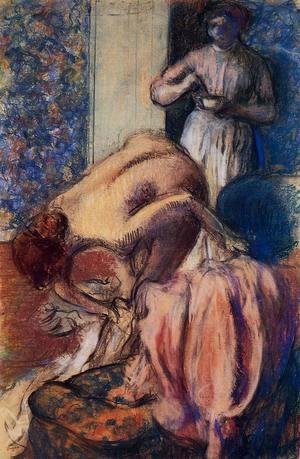 Edgar Degas - Breakfast after Bathing