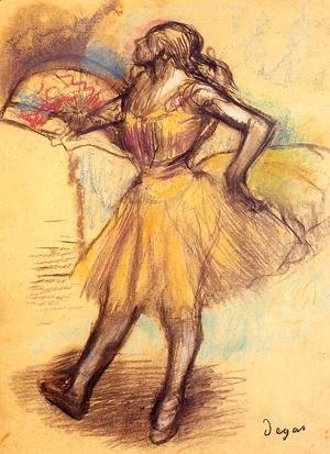 Edgar Degas - Dancer with a Fan (study)