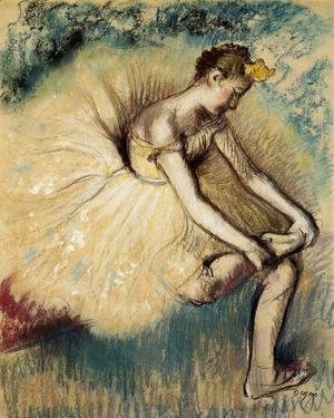 Edgar Degas - Dancer Putting on Her Slipper