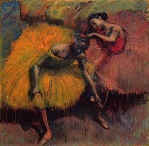 Edgar Degas - Two Dancers in Yellow and Pink