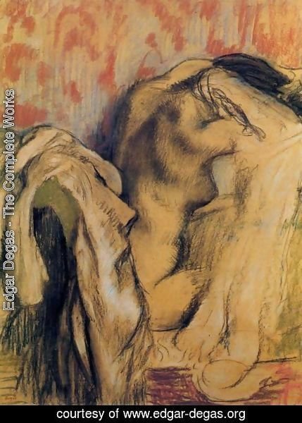 Edgar Degas - After Bathing, Woman Drying Herself