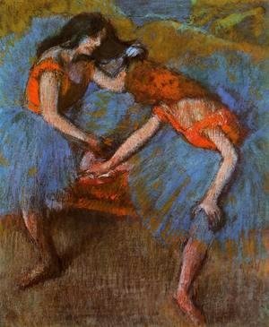 Edgar Degas - Two Dancers with Yellow Carsages