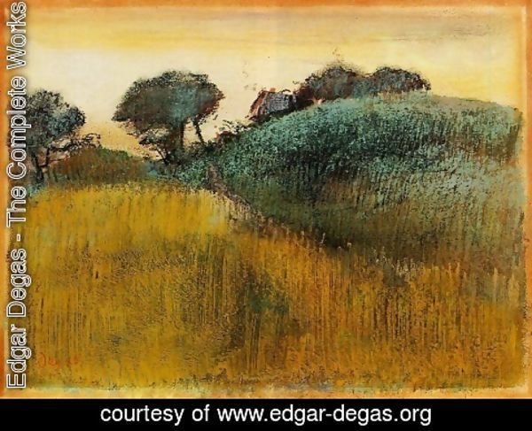 Edgar Degas - Wheatfield and Green Hill
