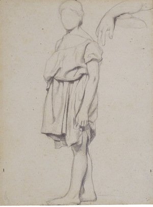 Edgar Degas - A draped figure in profile to the left, and a study of an arm