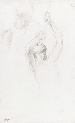 Edgar Degas - Buste de jeune homme, etudes pour La fille de Jephte