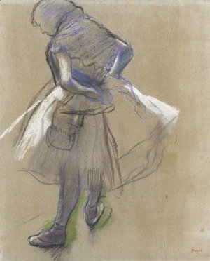 Edgar Degas - Danseuse nouant un noed au dos