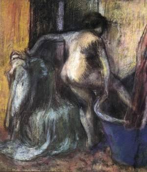 Edgar Degas - Nude Stepping into a Bathtub