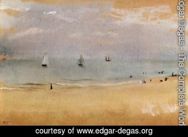 Edgar Degas - Beach with Sailing Boats