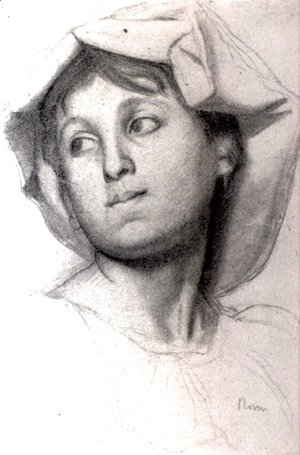 Edgar Degas - Head of a Young Roman Girl