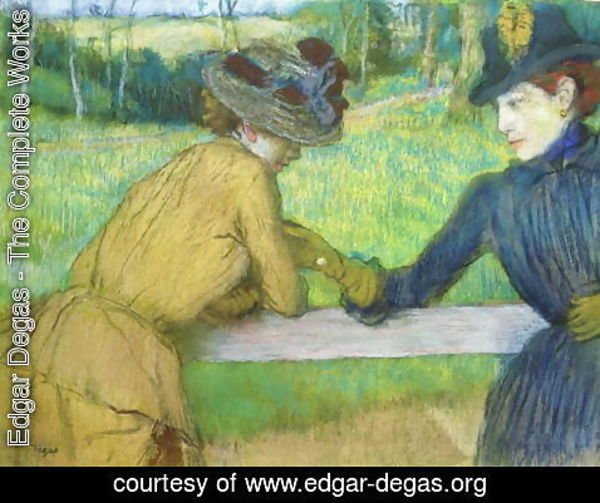 Edgar Degas - Two women leaning on a gate