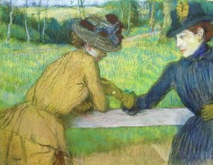 Edgar Degas - Two women leaning on a gate