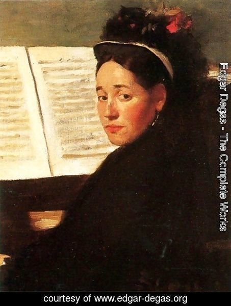 Edgar Degas - Mademoiselle Marie Dihau (1843-1935) at the piano, c.1869-72
