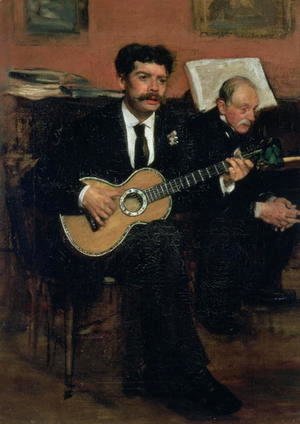 Portrait of Lorenzo Pagans (1838-83), Spanish tenor, and Auguste Degas (1807-74), the artist's father, c.1871-72