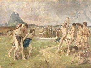 Study for - The Young Spartans Exercising, c.1860-61