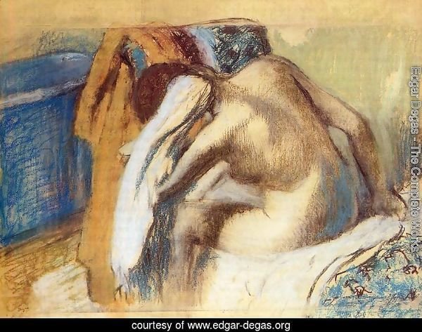 Woman Drying her Hair after the Bath