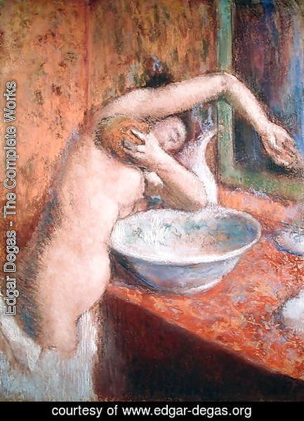 Woman washing herself