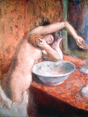 Woman washing herself