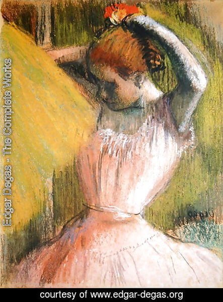Edgar Degas - Dancer arranging her hair, c.1900-12