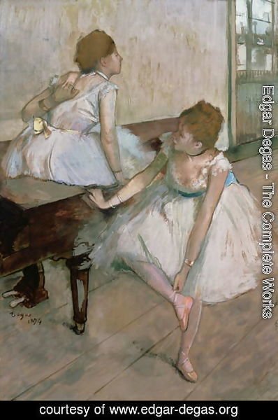 Edgar Degas - Two dancers resting, 1874