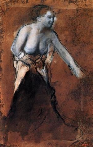 Edgar Degas - Standing Female Figure with Bared Torso