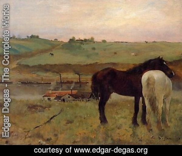 Edgar Degas - Horses in a Meadow
