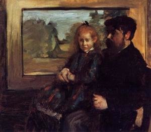 Edgar Degas - Henri Rouart and His Daughter Helene