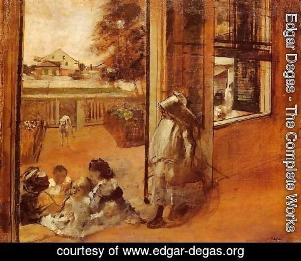 Edgar Degas - Children on a Doorstep
