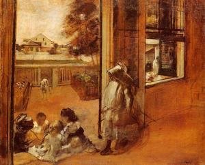 Edgar Degas - Children on a Doorstep