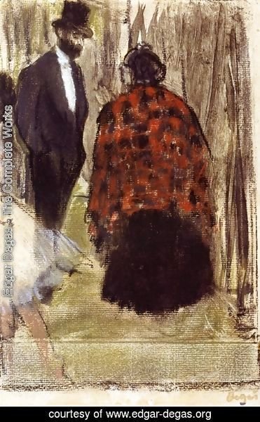 Edgar Degas - Ludovic Halevy Speaking with Madame Cardinal