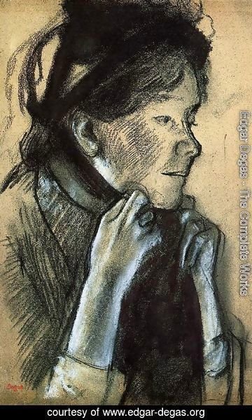 Edgar Degas - Woman Tying the Ribbons of Her Hat