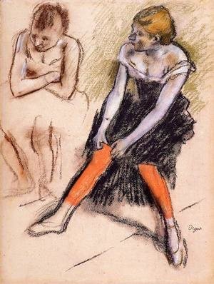 Edgar Degas - Dancer with Red Stockings
