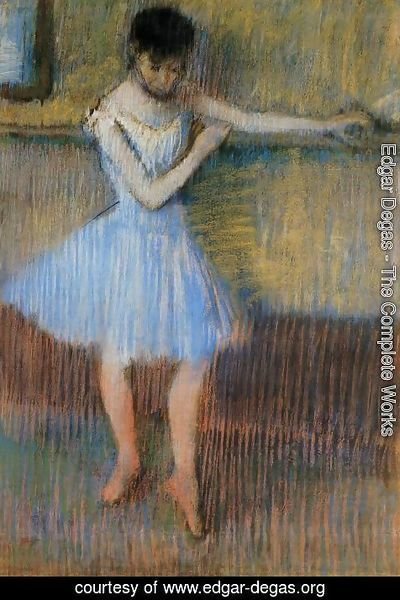 Edgar Degas - Dancer in Blue at the Barre