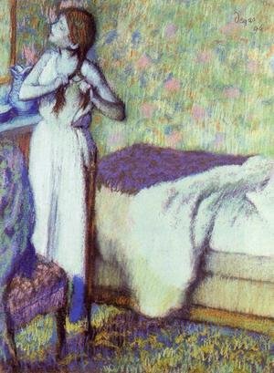 Edgar Degas - Young Girl Braiding Her Hair