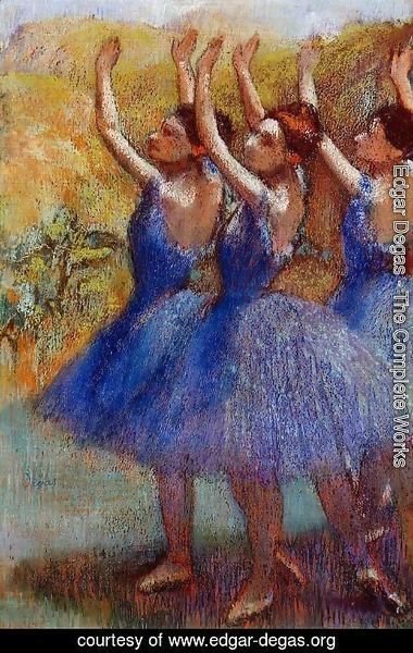 Edgar Degas - Three Dancers in Purple Skirts