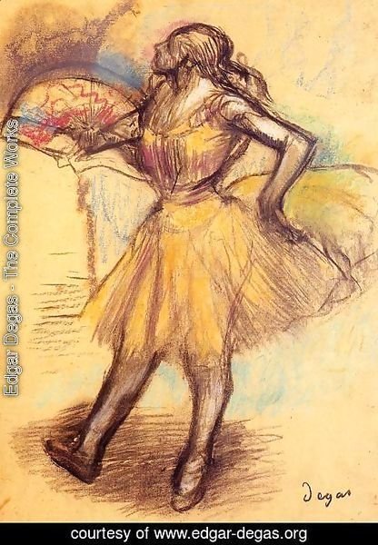 Edgar Degas - Dancer with a Fan (study)