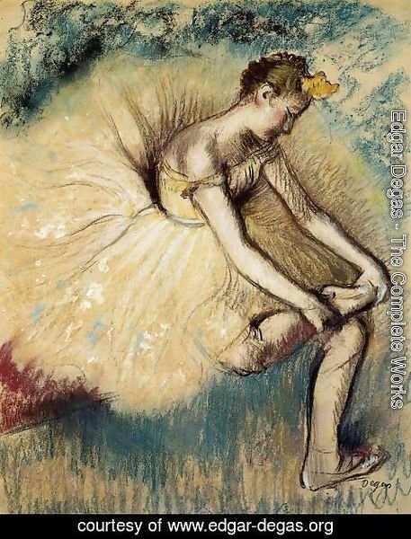 Edgar Degas - Dancer Putting on Her Slipper